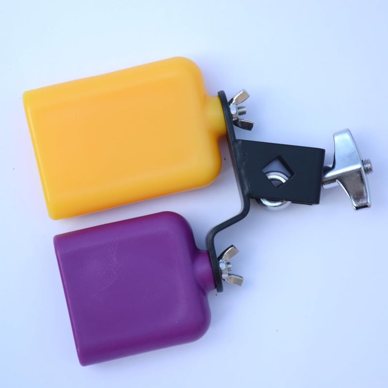 mocrcrel Plastic Musical Jam Block, Latin Percussion Instrument, Yellow-Purple，Hand Percussion (Yellow-Purple) - Image 4